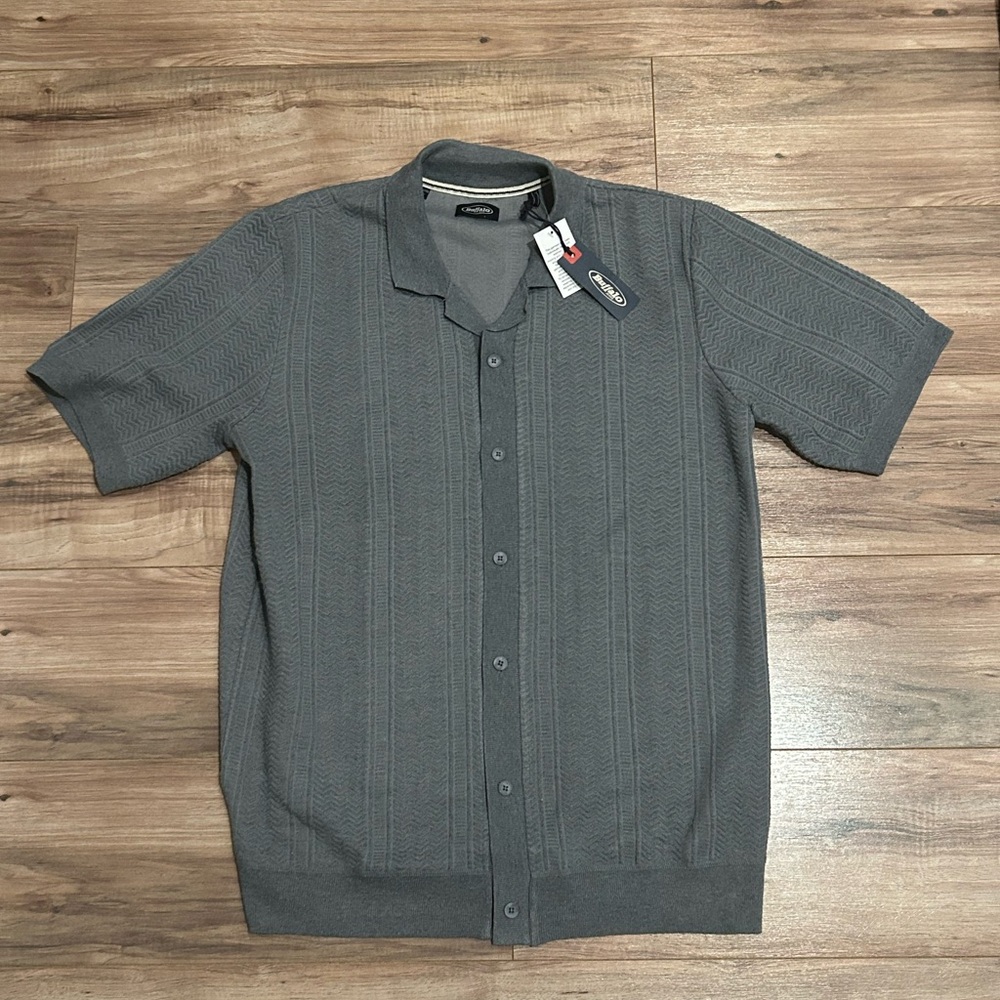Buffalo Jeans Gray Button Down Sweater Tee